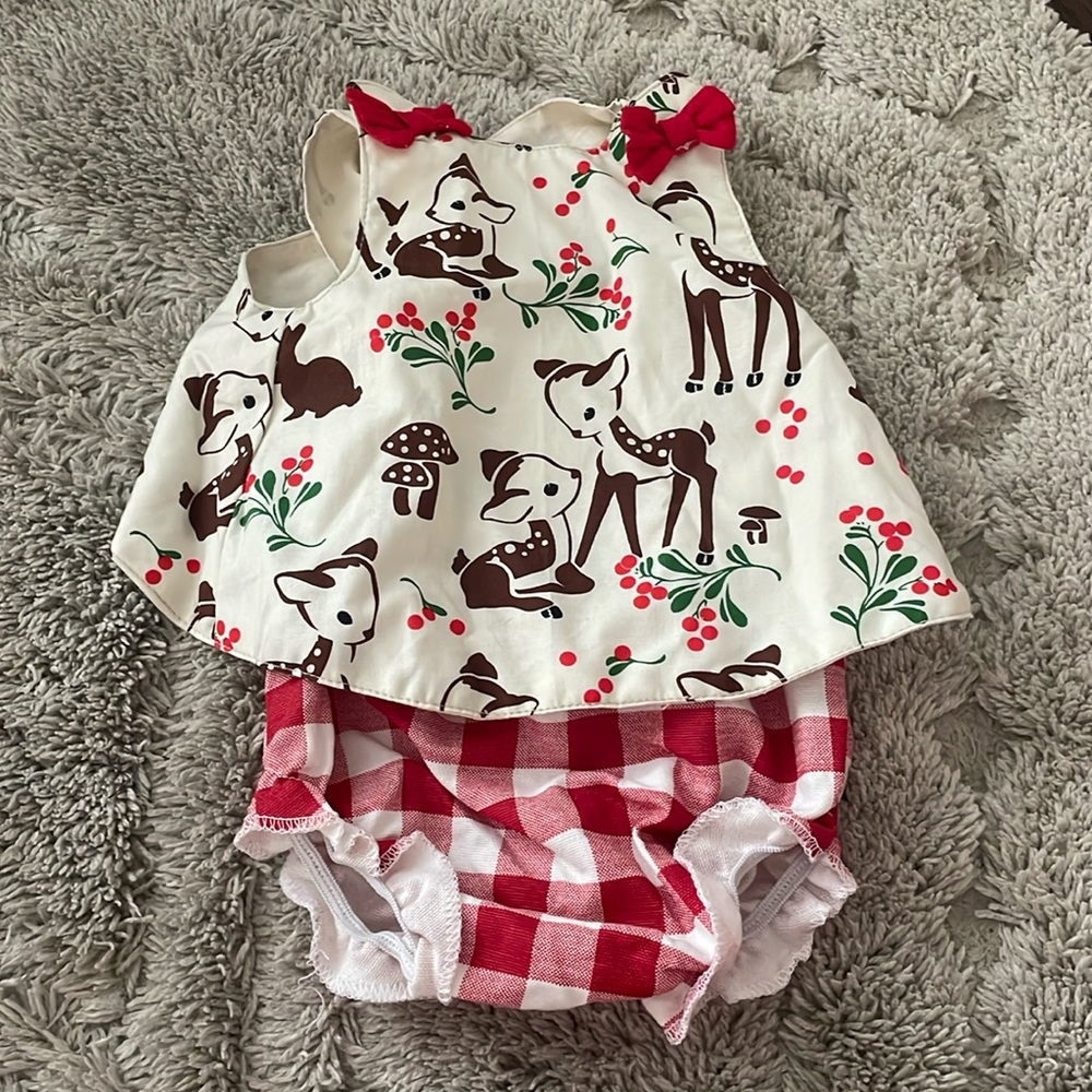Christmas outfit with little reindeer’s.
